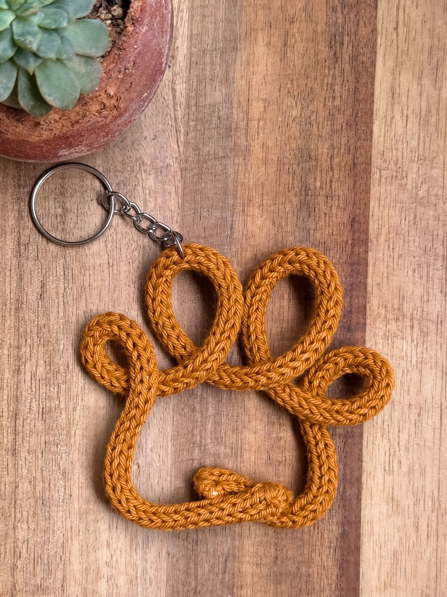 I-Cord Keychain - Paw-sitive charm