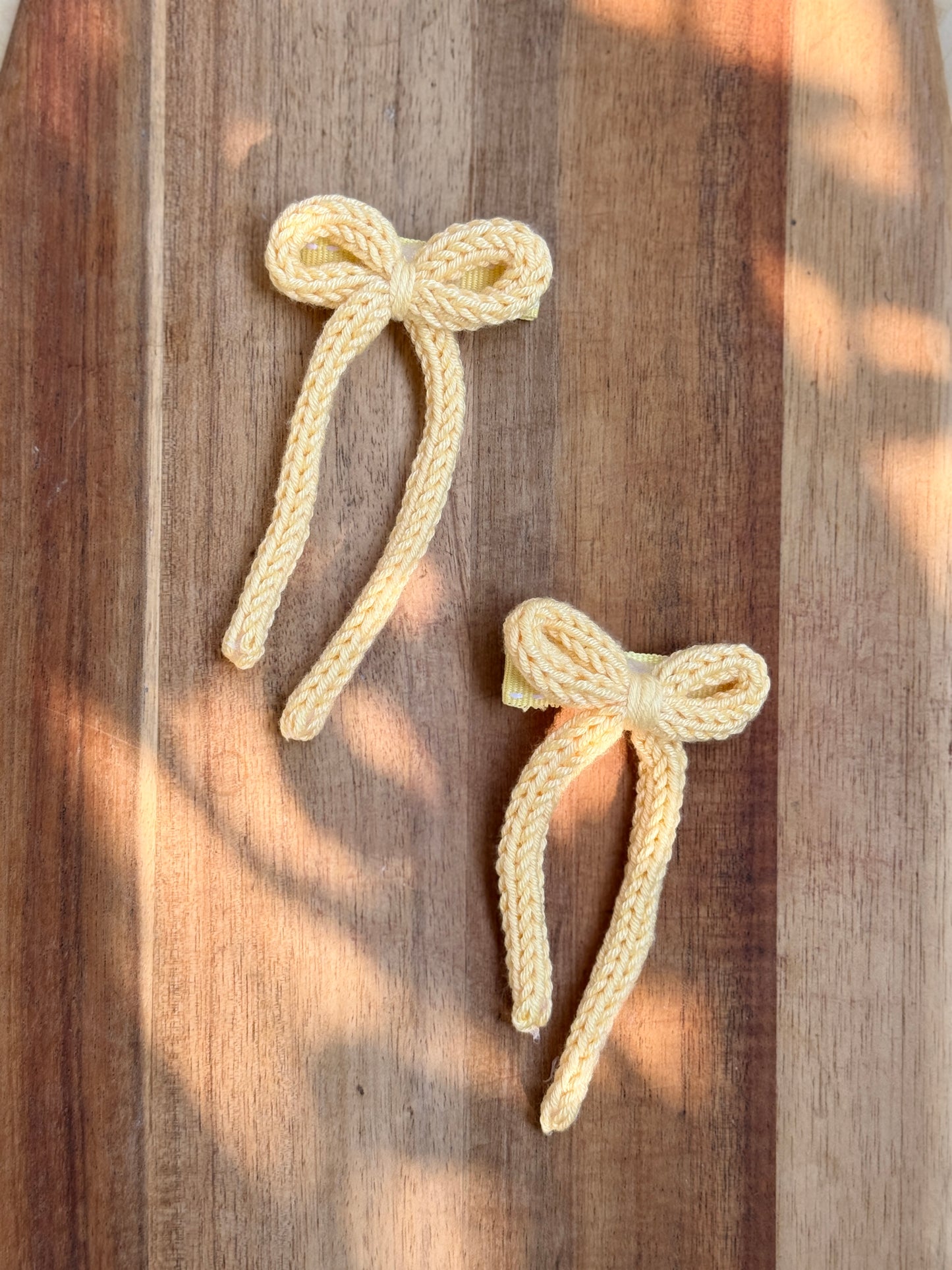I-Cord Bow Hair Clip - Yellow