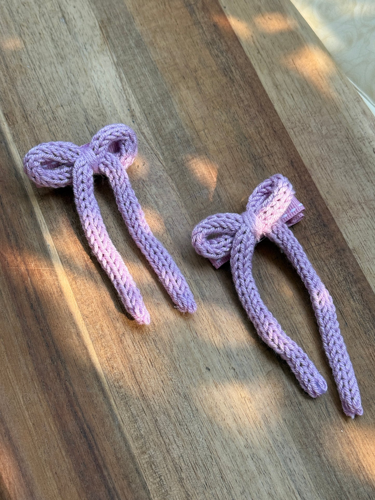 I-Cord Bow Hair Clip - Purple
