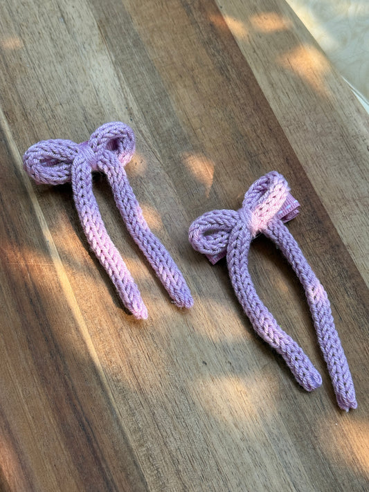 I-Cord Bow Hair Clip - Purple