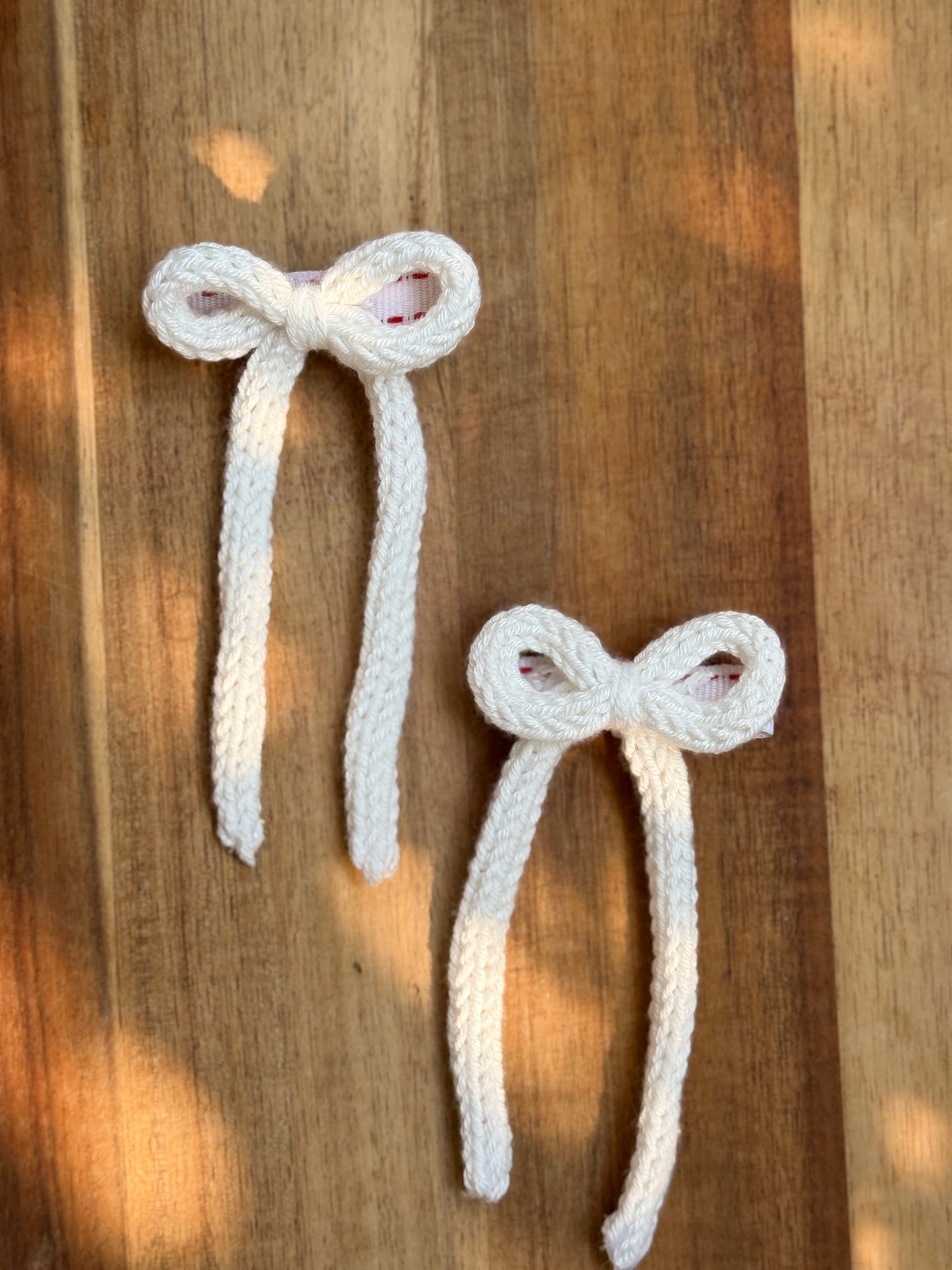 I-Cord Bow Hair Clip - White