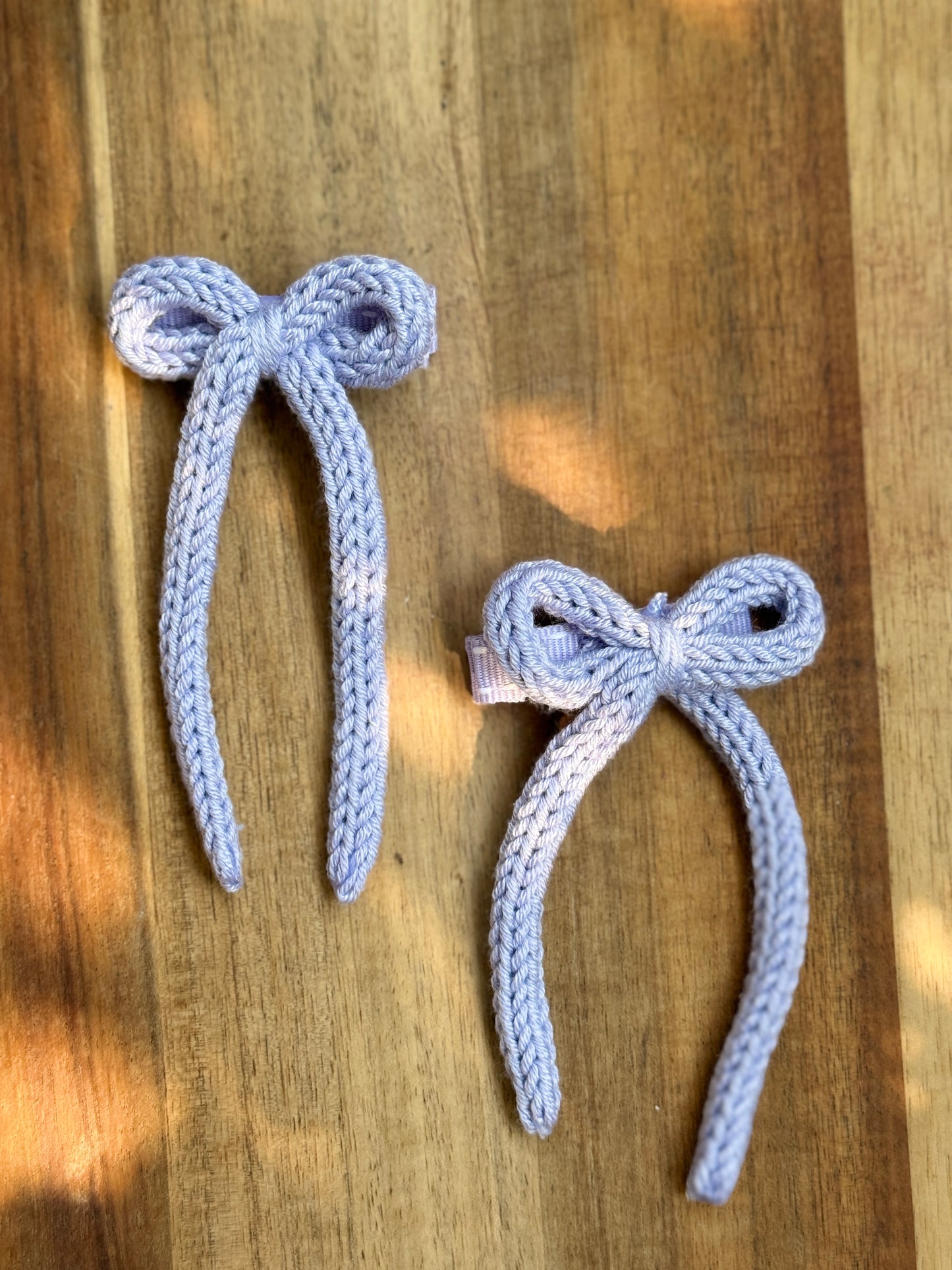 I-Cord Bow Hair Clip - Light Purple