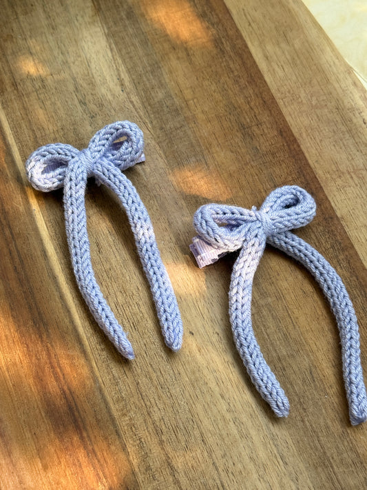I-Cord Bow Hair Clip - Light Purple