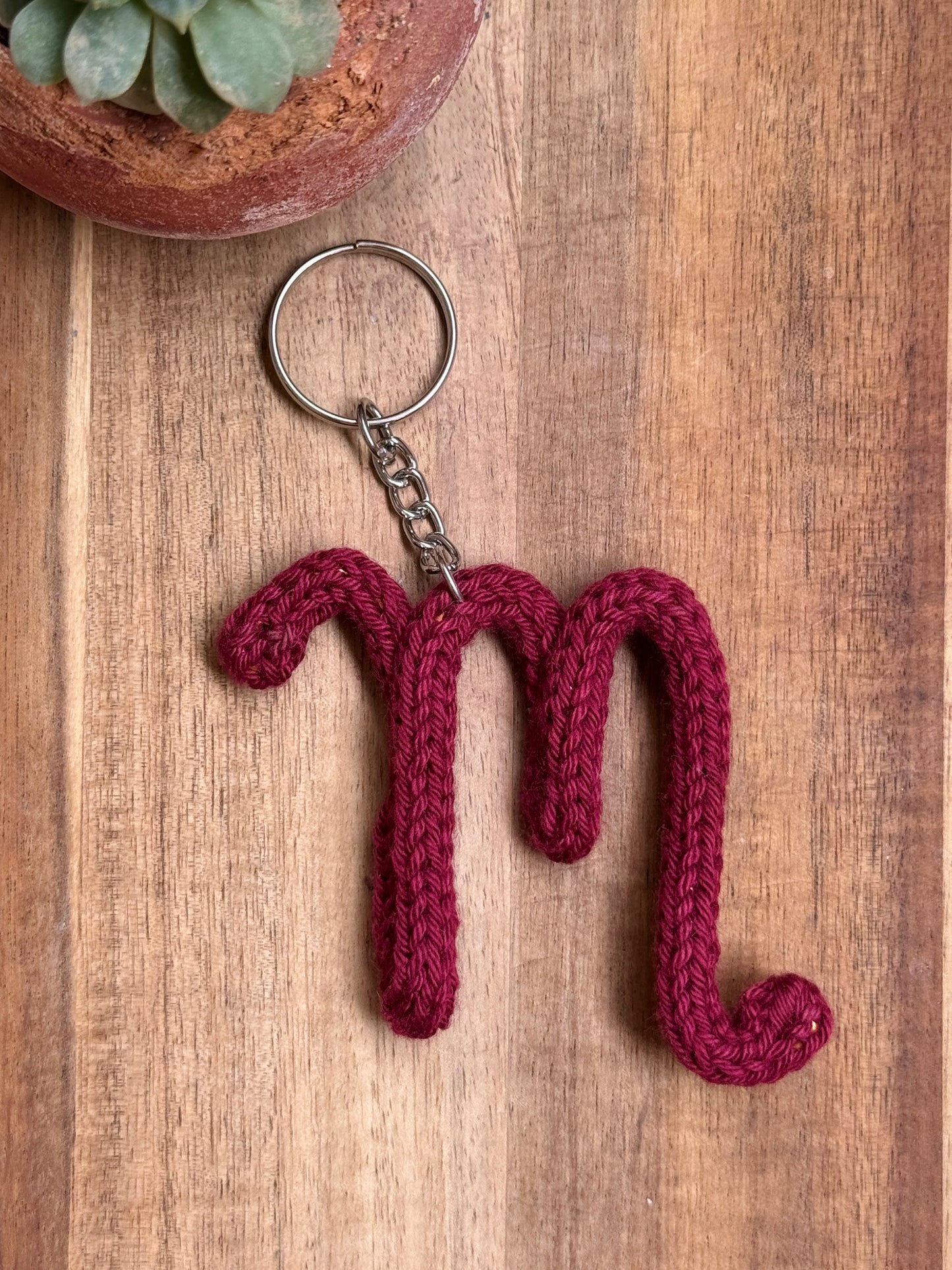I-Cord Alphabet Keychain – Letter M