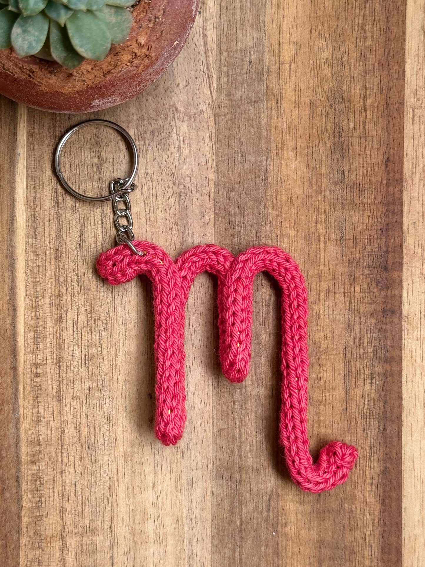 I-Cord Alphabet Keychain – Letter M