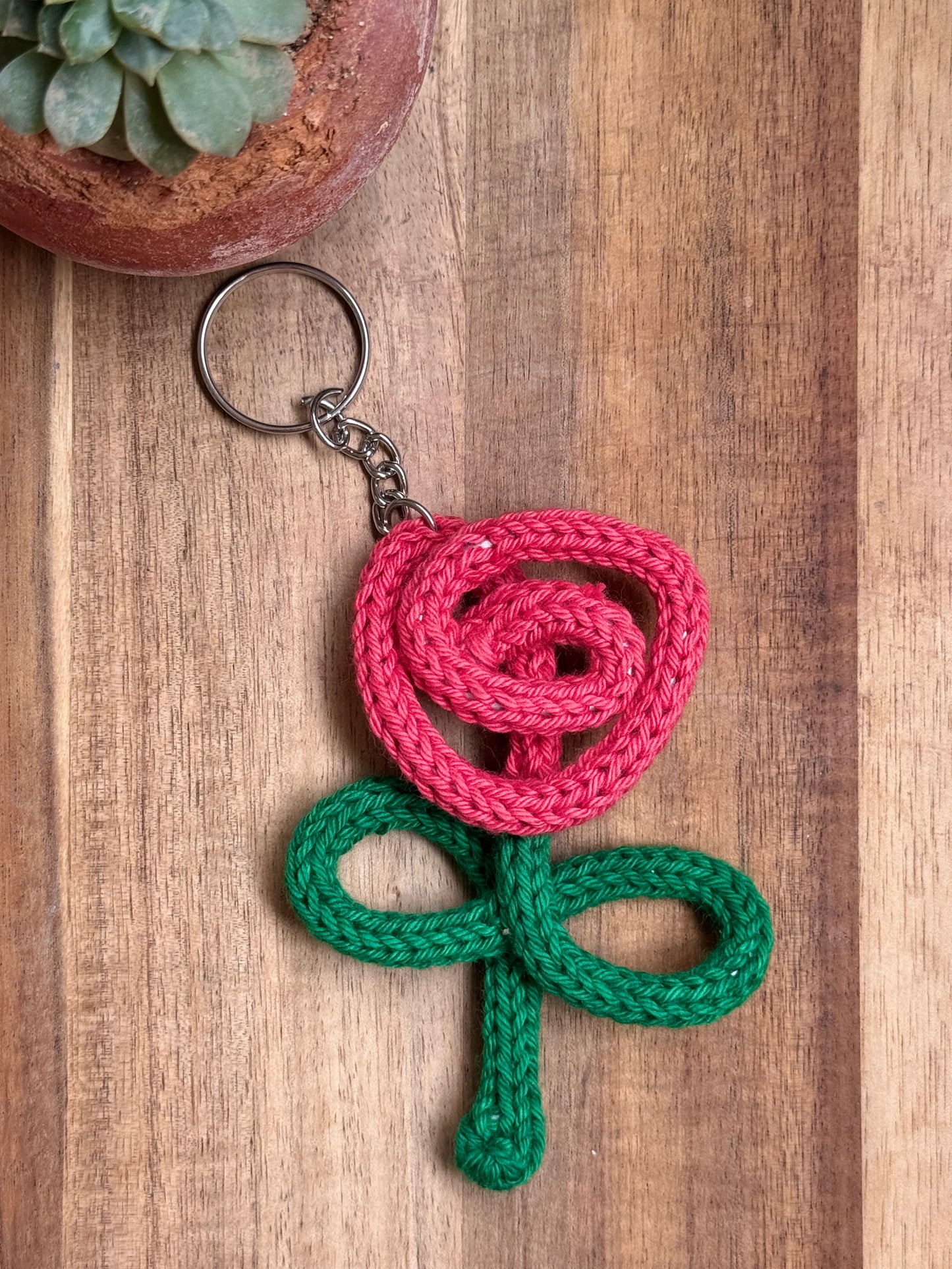 I-Cord Keychain - Rose