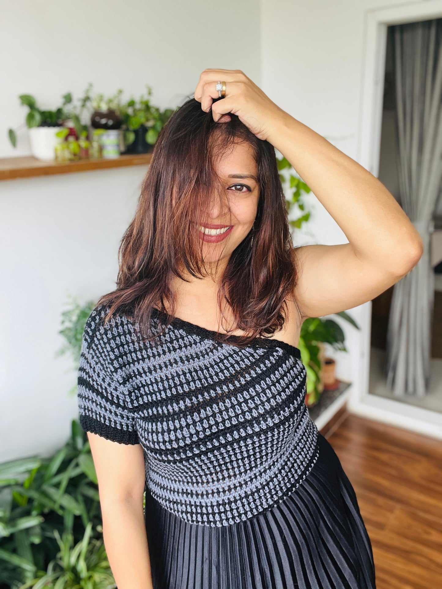 Southern Lights One-Shoulder Top